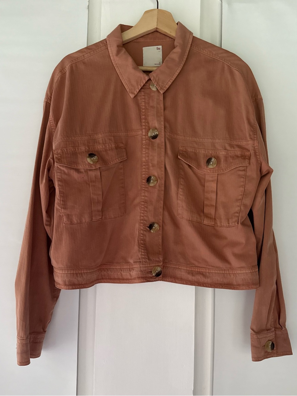 Jacket Shirt, Women’s  Large, So Goods for Life,  Beige Button Up Sz L